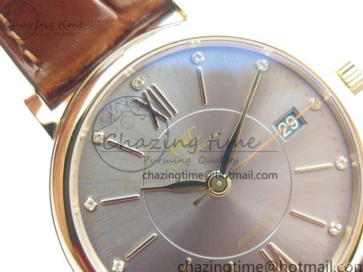 MIROTIME 0429 Portofino 37mm RG V7F 1:1 Best Edition Gray Dial on Deep Brown Leather Strap A SunProtective 7090